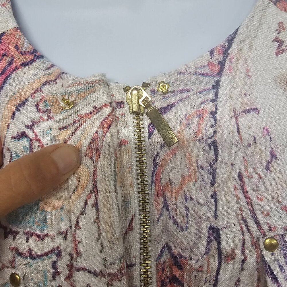 Chico's Jacket Shacket Pink Linen Boho Coastal Beach 2 (L) - Picture 4 of 16
